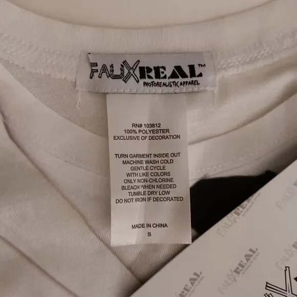 “Faux Real” Womens Small Dress Up Captain Halloween Costume Photorealistic Shirt - Picture 6 of 7